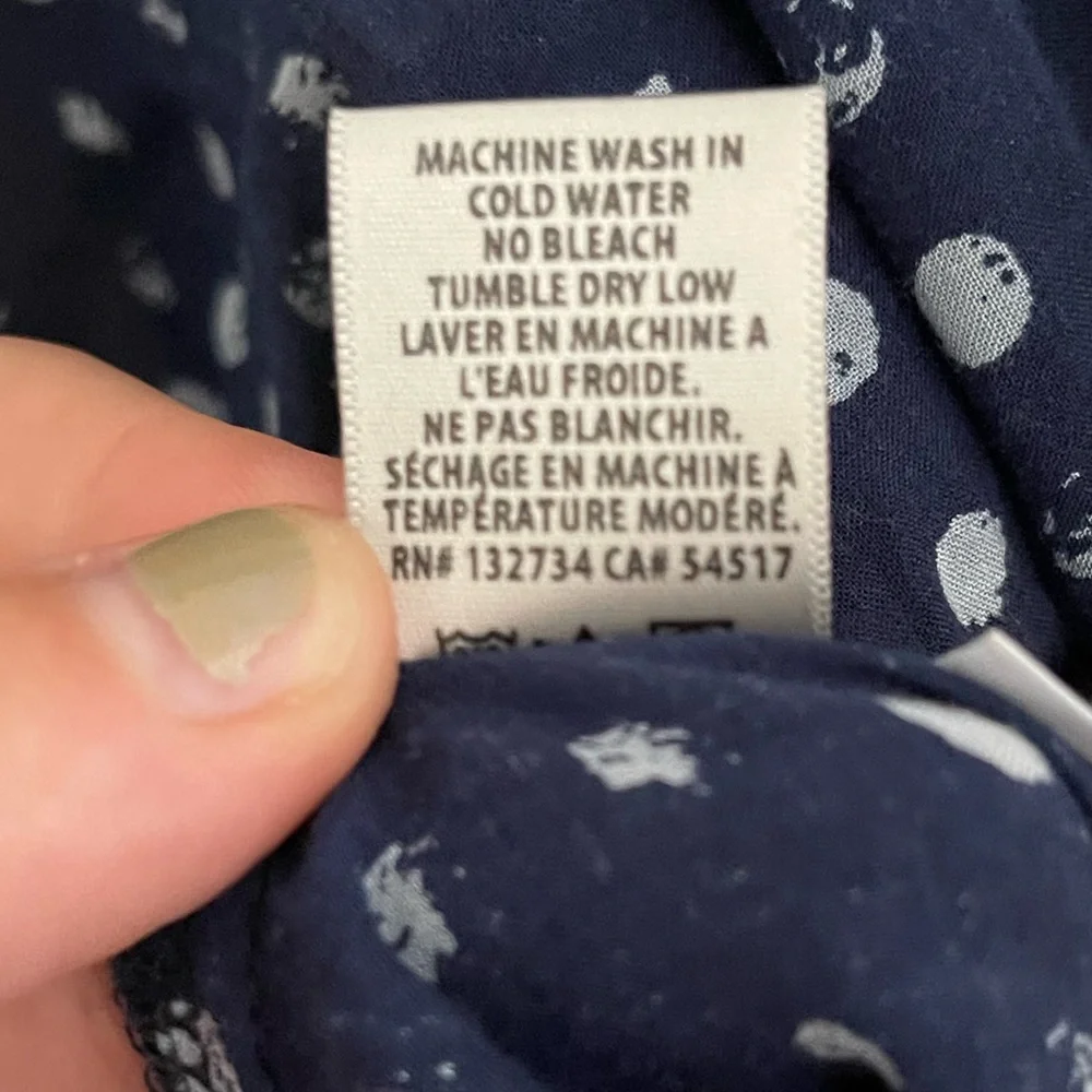 Bella Dahl size L polka dot, dark blue button down top - Picture 5 of 5